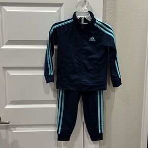 Adidas 3T Track Suit, navy and turquoise